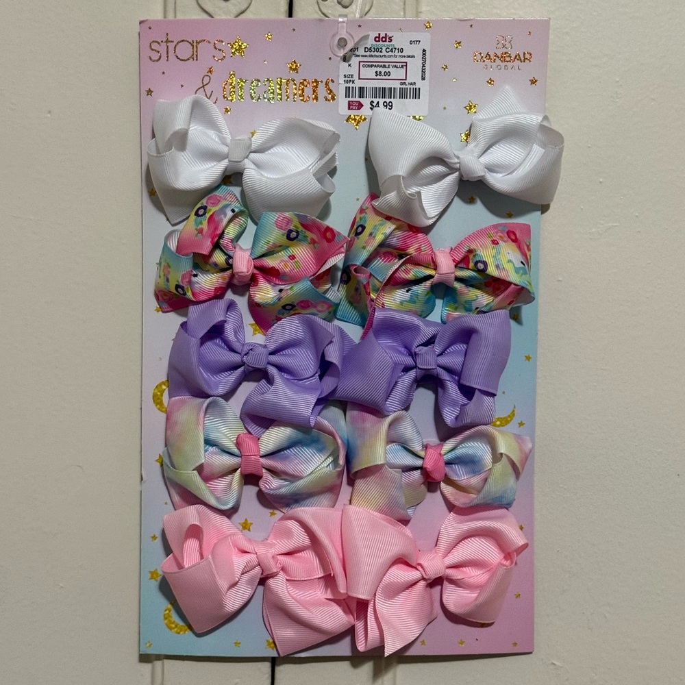 Girls Hair Clip Bows Set